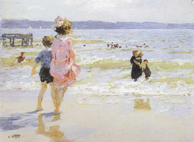 Edward Henry Potthast Prints At the Seashore oil painting image
